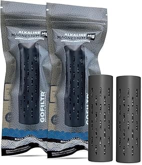 GOFILTR Magnesium Alkaline Water Infuser (2 Pack) 9.5 pH + Electrolytes, 750 Refills / 3 Months, 2 Ionized Mineral Water Infusers