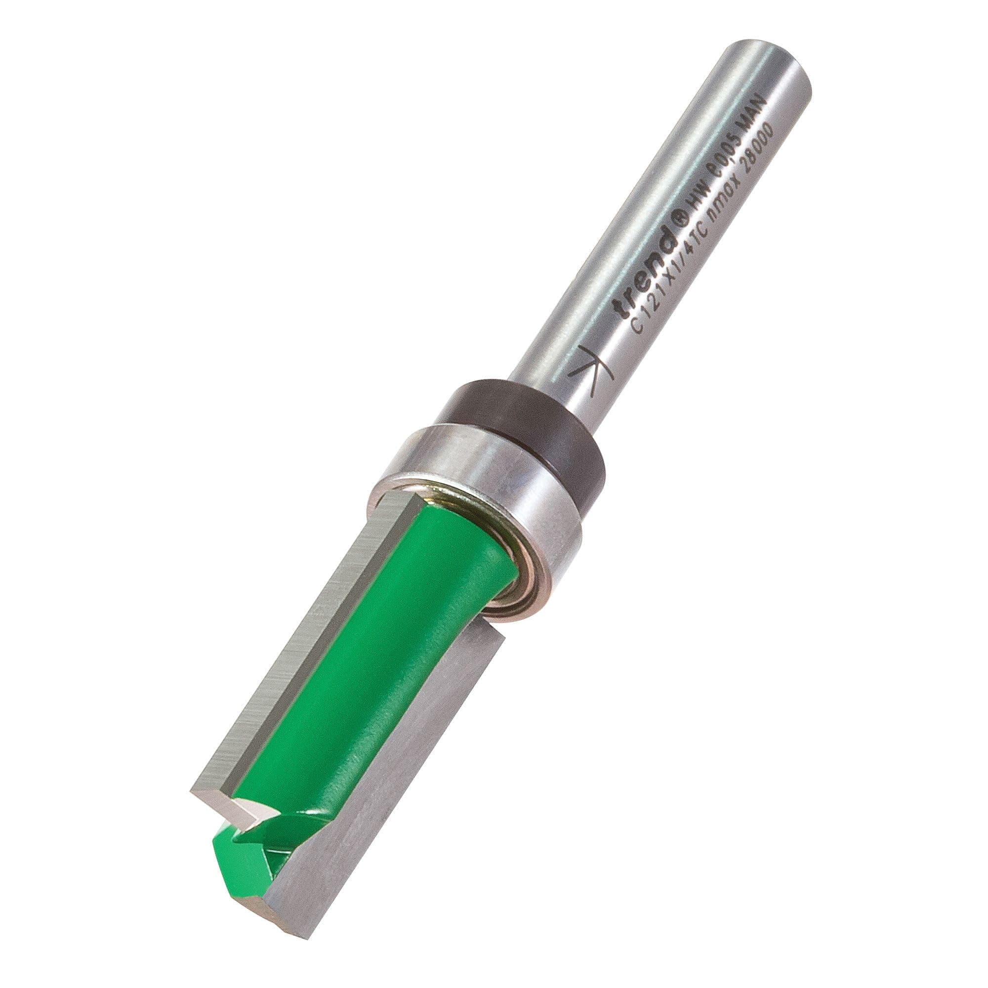 Trend CraftPro Guided Profiler Router Cutter Bit, 1/4 Inch Shank, 12.7mm Cut Diameter & 25mm Cut Length, Tungsten Carbide Tipped, C121X1/4TC