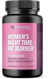 Night Time Fat Burner for Women - Weight Loss and Sleep Support Blend With Apigenin 50mg - Metabolism Booster and Appetite Suppressant for Weight Loss - 4 Month Supply Weight Loss Pills for Women