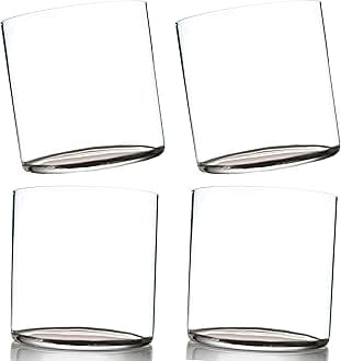 Thin Cocktail Gl14-ounce Double Old Fashioned Whiskey Rocks Gl- Versatile Bar Glass Set for use as Mixed Drink Glass, Scotch or Bourbon Tumblers, or Minimalist Drinking Glass Set of (4)
