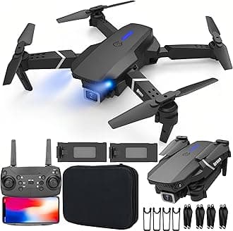 SGM-E88 4K Drone with Camera – Foldable Cameras Drone with Dual Camera Wifi RC Quadcopter 360° Rotation Stunt, Drones with Camera 4K Professional for Kids & Adults with 2 Batteries & Bag