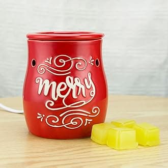 STAR MOON Christmas Wax Melt Warmer, Candle Melter Burner for Scented Wax,Christmas Decoration Scentsy Wax Cubes, Ceramic No Flame No Smoke No Soot