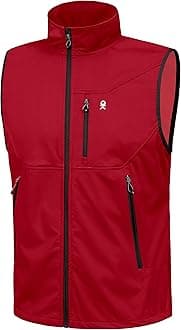 Men's Lightweight Softshell Vest Windproof Sleeveless Jacket for Travel Hiking Running Golf