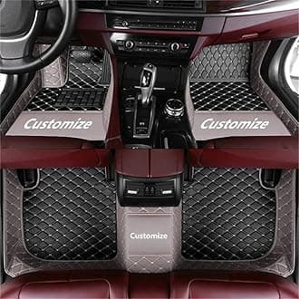 Custom car Floor mats Suitable for 98% car Truck SUV,car mats All Weather Personalized,Full Coverage Luxury Car Mats, Anti-Slip Leather Floor mats.Floor Liner Car Accessories (Black and Gray Side)