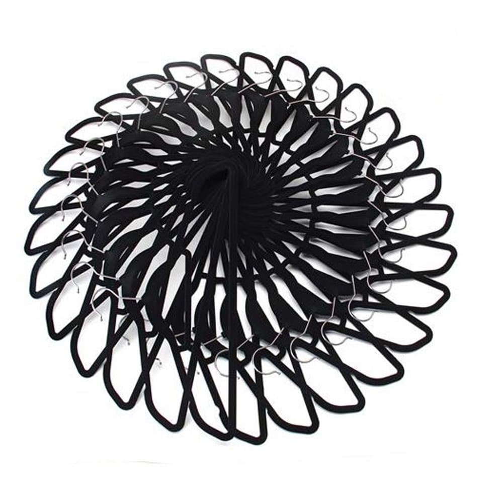 Standby Duo Flocked Ultra Thin Space Saving Non-Slip Durable Clothes Hangers, Pack of 50