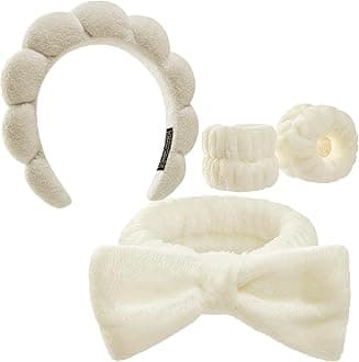 Headbands for Women - Spa Headband and Wristband Set - Headband for Washing Face,Facial Mask,Makeup and Skin Care,Gifts for Women and Teen Girl Gifts Trendy Stuff