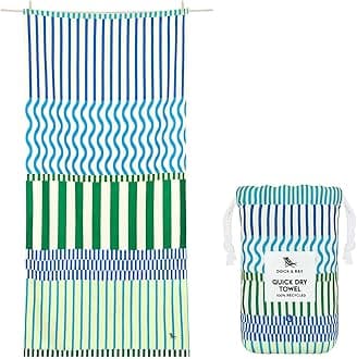 Dock & Bay Beach Towel - Quick Dry, Sand Free - Compact, Lightweight - 100% Recycled - Includes Bag - Blueberry Spritz - Extra Large (200x90cm, 78x35)