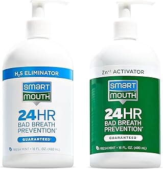Original 2-Bottle Zinc Activated Mouthwash with Pumps - Instant Fresh Breath Mouthwash - Eliminates Bad Odors & Bad Breath - Sugar, Gluten & Alcohol-Free - Fresh Mint - 16 fl oz, 2-Pack