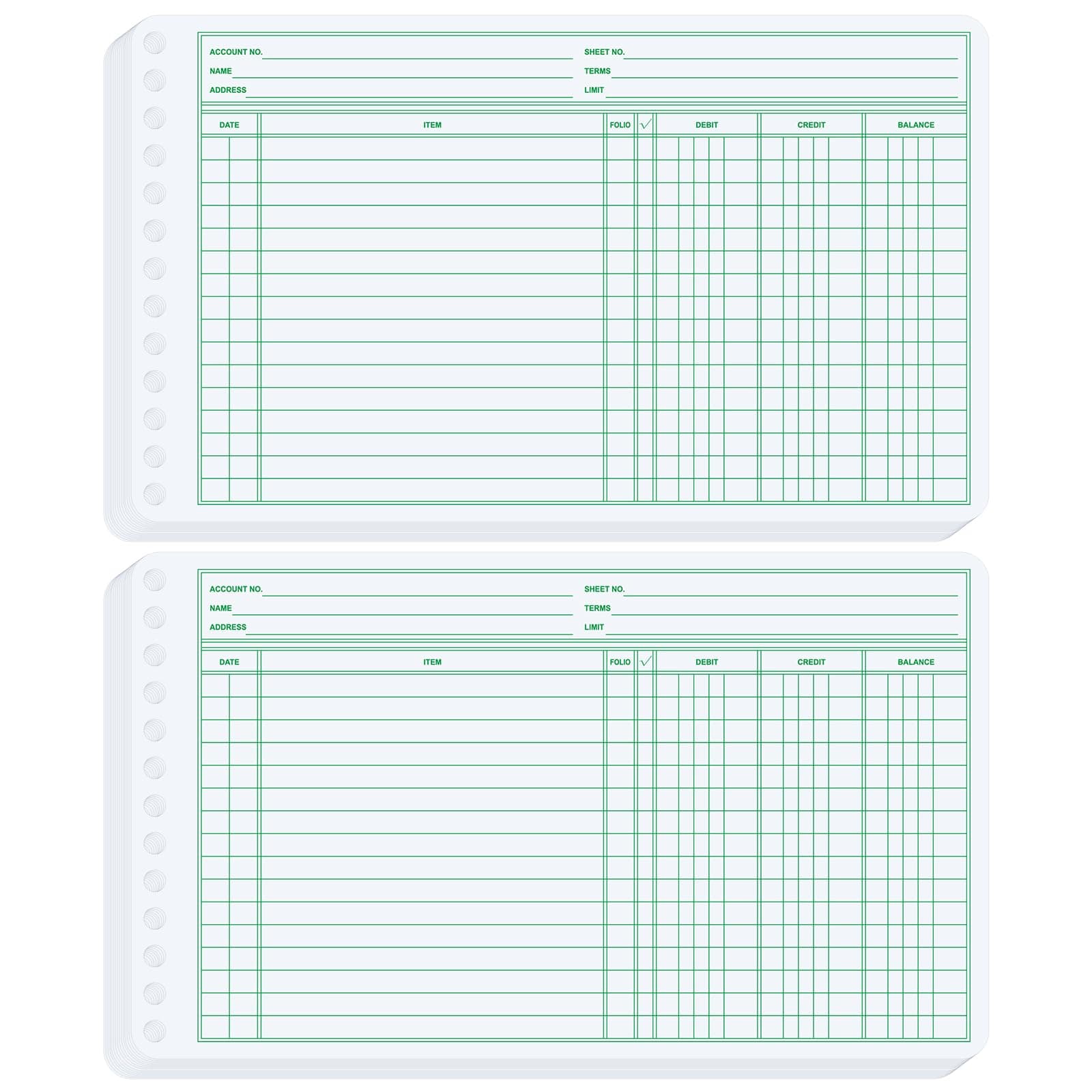 Skyygemm 200 Pcs Ledger Sheets 5" x 8.5" Extra Sheets Ledger Paper for Bookkeeping Columnar Pad for Business Accounts Payable Receivable with Debit Credit Balance Columns