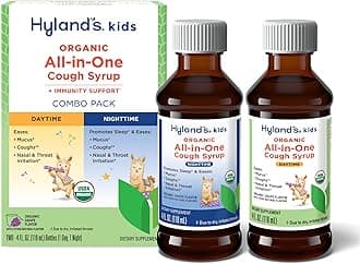 Hyland's Kids Organic All-in-One Grape Cough Syrup Day & Night, Two 4 Ounce B...