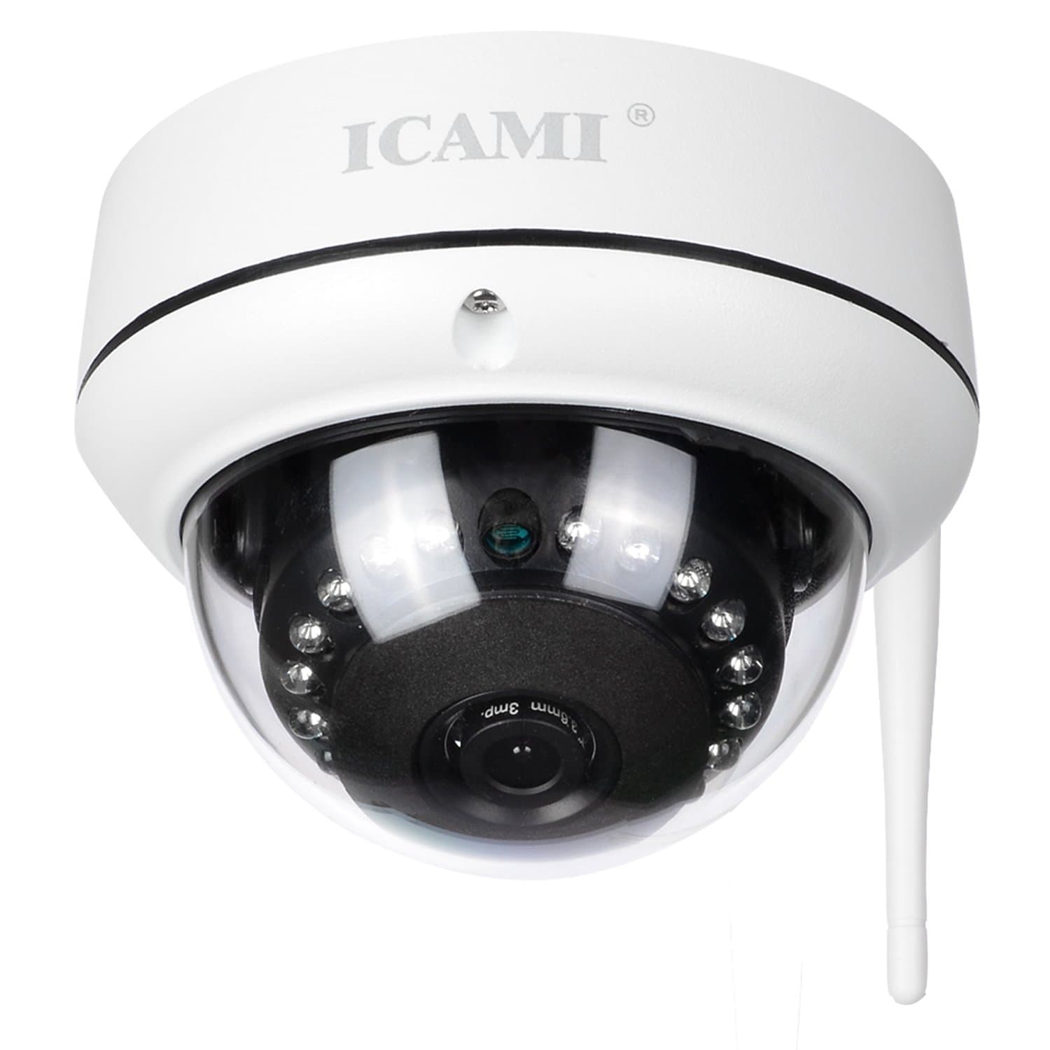 ICAMI HD Security Camera WiFi Dome IP Camera Wireless Home Surveuillance System Audio with Motion Detect (720P)