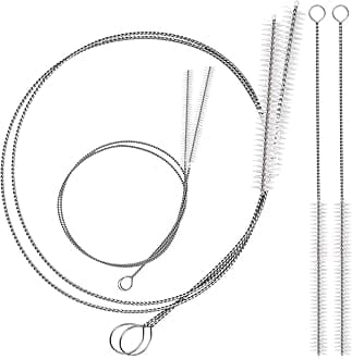 KARAA 6Pcs Feeding Tube Brush, 32 Inch Bottle Cleaning Brush Small Pipe Cleaners for G Tube Peg Tube Test Tube Straw Brushes for Cleaning Keg and Fermenter Tube Hose - 0.5/0.8/1cm Diameter