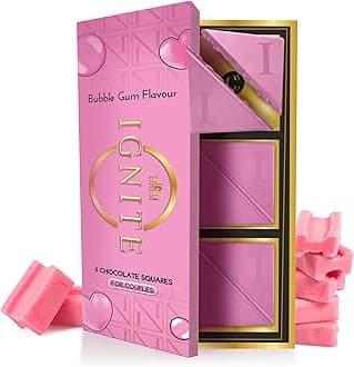 Ignite Chocolate Bars – Delicious Bubblegum Flavor Chocolate Squares for Couples, Crafted with Fine Ingredients for a Delightful Experience, Smooth & Velvety, Ideal for Men & Women