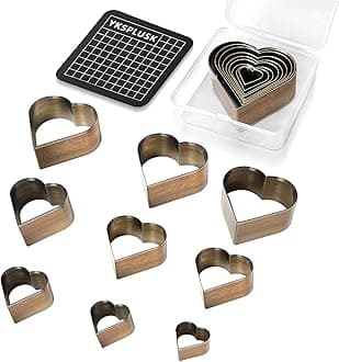 9 Pcs Leather Hole Cutter Tool Set, 9 Sizes Heart Shape Cutter Tools High Carbon Steel, Leather Cutting Dies Kit for DIY Leathercraft, Leather Hollow Punching with Plastic Box