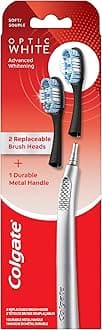 Colgate Replaceable Head Toothbrush Starter Kit, Optic White, 2 Brush Heads