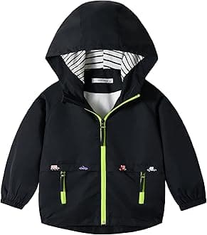 Toddler Boys Windbreaker Casual Outerwear Kids Lightweight Zip Hooded Jacket Baby Cute Dust Coat