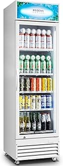 BODEGA BODEGACOOLER Commercial Beverage Refrigerator with Glass Door,12.5 Cu.Ft Drink Refrigerator,Upright Large Display Merchandiser Beverage Bar Cooler Hold Beer,Soda Drinks,Wine with LED Light Box