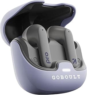GOBOULT Z40 Pro with 100H Playtime, Zen Quad Mic ENC, 45ms Low Latency Gaming, Premium Rubber Grip Case, 13mm Bass Drivers, BT 5.3, TWS Truly Wireless in Ear Earbuds (Lavender)