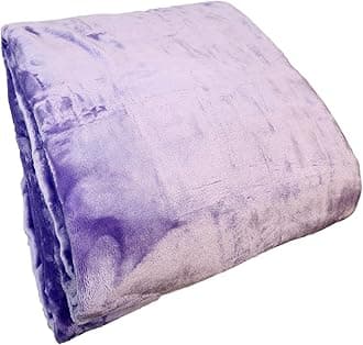 SOLARON Queen Blanket Soft Extra Large for Fall Winter Spring All Season Cozy Warm 430GSM Medium Weight Thermal Thick Flannel Fleece for Couch Bed Sofa 88 x 95 inches (Deep Purple, 2)