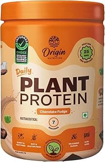 ORIGIN NUTRITION Natural & Vegan Plant Protein Powder|Ranked Best Vegan Protein|Certified 25G European Pea & Pumpkin Seed Protein|Allergen Free & Easy To Digest|Recovery & Fitness|Chocolate,271G