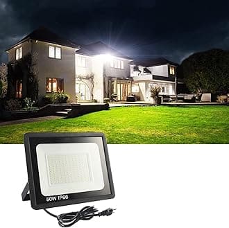 LED Flood Light Outdoor,50W LED Work Light 5500lmwith 6FT US Plug,IP66 Waterproof Exterior Security Lights,6000K Daylight White Outside Floodlights Slim Design for Playground Yard (50W-1Pack)