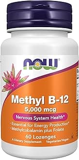 Supplements, Methyl B-12 (Methylcobalamin) 5,000 mcg, Nervous System Health*, 60 Lozenges