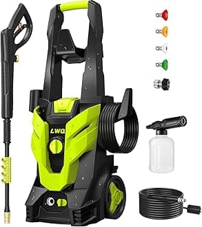LWQ Pressure Washer, Portable Power Washer, 4 Quick Connect Nozzles, High Pressure Cleaning Machine for Car Fence Driveway Patio Washing and More