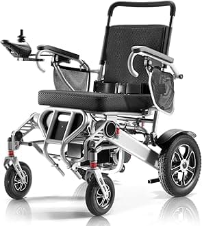 Electric Wheelchair for Adults Intelligent Power Wheelchairs Lightweight Foldable All Terrain Motorized Wheelchair for Seniors,30+ Miles Travel Range,Liftable Armrest, Airline Approved