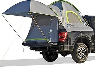 Pickup Truck Tent, Waterproof PU2000mm Double Layer for 2 Person, Portable Truck Bed Tent with Removable Awning, 5.5ft-6ft Camping Preferred - Green