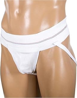 Champion Sports Supporter, Breathable Lace Mesh Pouch, Elastic Waist, Medical Grade Jockstrap, White, Small