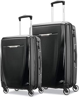 Samsonite Winfield 3 DLX Hardside Luggage with Spinners, Black, 2-Piece Set (20/25)