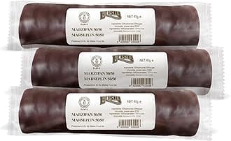 Elisha Dark Chocolate Covered Kosher Marzipan Bar - Multipack of 3 Marzipan Almond Filled Chocolates - Made in Belgium Marzipan Treat - Versatile Candied Marzipan Roll for Pastries and Cookies (40G)