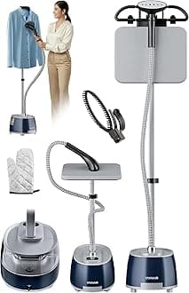 OWNAIR Steam iron with Stand, Vertical Standing Garment Steamer, 2.1L Water Tank, 35 g/min, 10 Heat modes, 2200 watt, Adjustable Iron Board, Horizontal and Vertical, 1 year warranty by OWNAIR