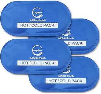 AllSett Health Reusable Hot and Cold Gel Ice Packs for Injuries | Cold Compress, Ice Pack, Gel Ice Packs, Cold Pack, Gel ice Pack, Cold Packs for Injuries, 10.5 in Long x 5 in Wide | 4 Pack
