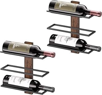 B4Life Wine Rack Wall Mounted for 6 Wine Bottles, Wood Wine Racks for Wall, Wine Holder Wine Bottle Racks for Kitchen, Dining Room, Bar