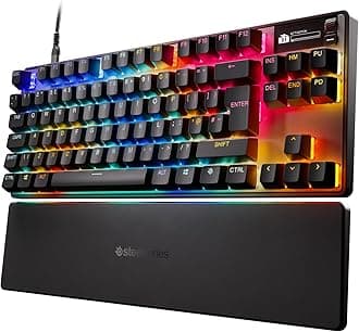 Apex Pro TKL Gen 3 - Gaming Keyboard - Hall Effect Switches; OmniPoint 3.0 - Adjustable Actuation - Game-Ready Presets - Rapid Trigger, Protection Mode, Rapid Tap/SOCD - English QWERTY
