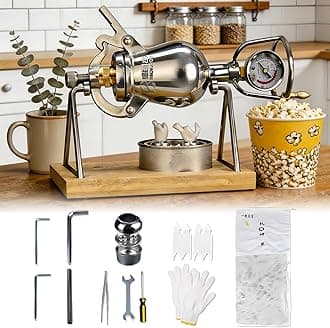 Chinese Popcorn Maker, Chinese Popcorn Machine, High Pressure Popcorn Popper with Valve, Stainless Steel Hand Popcorn Cannon, for Home Party, Large 260ml