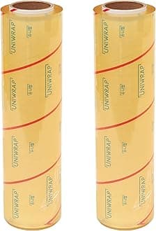 VisionTechShop Uniwrap 2 rolls of Food wrapping Plastic Cling Film for Manual & Automatic Overwrap, 13 micron, 18" x 3379', MADE IN KOREA