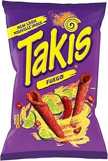 Takis Fuego Spicy Chili Pepper And Lime Rolled Tortilla Chips - Crunchy Corn Chips Snack 90gram (Imported)