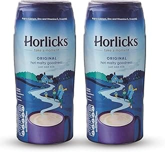 Horlicks Malted Milk Powder 500g (Pack of 2 Jars) - Made In England For Malt - Creamy Malted Flavor - No Artificial Colors, Sweeteners And Preservatives