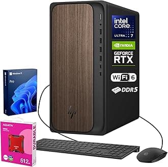 HP 2025 OmniDesk Business Next Gen AI Desktop PC, Intel Core Ultra 7 265, NVIDIA GeForce RTX 5060, 64GB DDR5 RAM, 2TB SSD, HDMI, DP, KB & Mouse, Win 11 Pro, Bundle with Adata 512GB External SSD