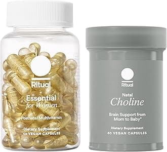 Ritual Postnatal Mom-to-Baby Set, Postpartum Multivitamin and Natal Choline Supplements, Supports Lactation, Immune Function, and Baby's Cognitive Function