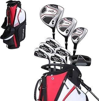 XD1 Complete Mens Golf Club Set, Includes Titanium Driver, S.S. Fairway, S.S. Hybrid, S.S. 6-PW Irons, Putter, Bag, 3 H/C's, Right & Left Handed Golf Clubs