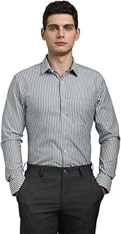 Men's Easy to Iron Everyday wear Premium Cotton Full Sleeve Stripe Formal Shirt