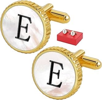 Cuff Links Mens Golden Silver Gunmetal Black, Cufflinks for Men Custom Initial Personalized Mother Of Pearl Mens Cufflink for Shirt Golden Silver Gunmetal Black Cuff Link Shirt for Wedding