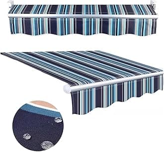Retractable Patio Awning Replacement Fabric Waterproof Many sizes Shade Sun Shade Awning Cover Outdoor Patio Canopy Sunsetter Deck Awnings Polyester,Frameless ( Color : L X W , Size : (10x8.2ft) 3x2.5