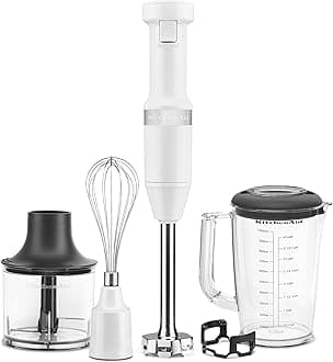Variable Speed Corded Hand Blender with Accessories, White, KHBV83WH