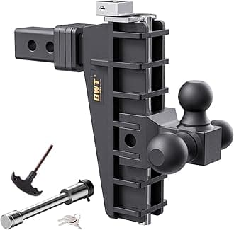 - Adjustable Trailer Hitch, Tri-Ball (1-7/8" x 2" x 2-5/16") Drop Hitch, Fits 2-Inch Receiver, 8 Inch Drop Hitch, 17000 LBS GTW-Class 3 Tow Hitch for Heavy Duty Truck, Black, Solid Ball Mount