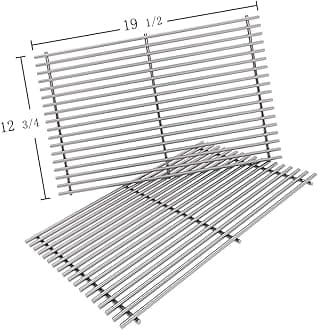 SG528(2-Pack) 19 1/2" 18 Cross rods Stainless Steel Cooking Grates for Weber Genesis E-310 E-320 E-330 S-310 S-320 S-330 EP-320 ESP-310 ESP-320 Gas Grills,DCS and Uniflame Gas Grill Models