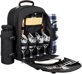 Sunflora Picnic Backpack for 4 in Black